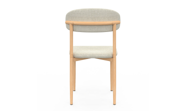 Chaises Callisto en tissu beige et pieds métal - lot de 6