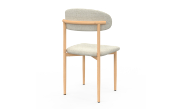 Chaises Callisto en tissu beige et pieds métal - lot de 6