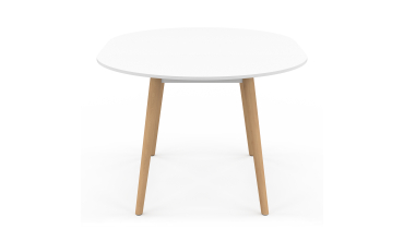 Table à manger ronde extensible Stacy bois et blanc Ø110-150cm