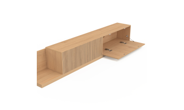 Meuble TV extensible Movena effet lattes L215-360cm