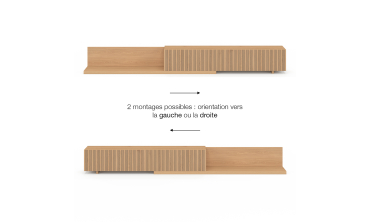 Meuble TV extensible Movena effet lattes L215-360cm