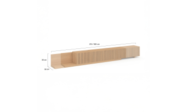 Meuble TV extensible Movena effet lattes L215-360cm