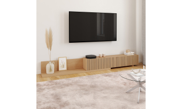 Meuble TV extensible Movena effet lattes L215-360cm