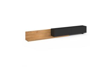 Meuble TV extensible Movena bois et noir L215-360cm