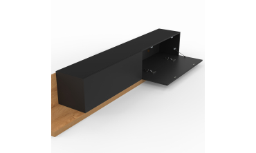 Meuble TV extensible Movena bois et noir L215-360cm