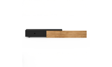 Meuble TV extensible Movena bois et noir L215-360cm