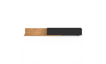 Meuble TV extensible Movena bois et noir L215-360cm