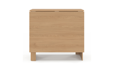 Table à manger dépliable Faustine avec rangement intégré bois et lattes 150cm