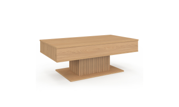 Table basse Tania avec plateau relevable bois et pieds lattes L110cm