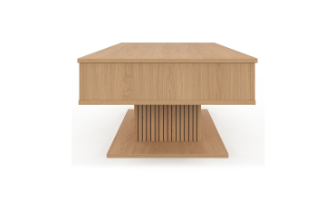 Table basse Tania avec plateau relevable bois et pieds lattes L110cm