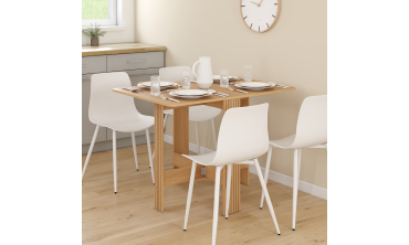 Table à manger dépliable Faustine bois et lattes 103cm