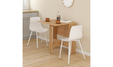 Table à manger dépliable Faustine bois et lattes 103cm