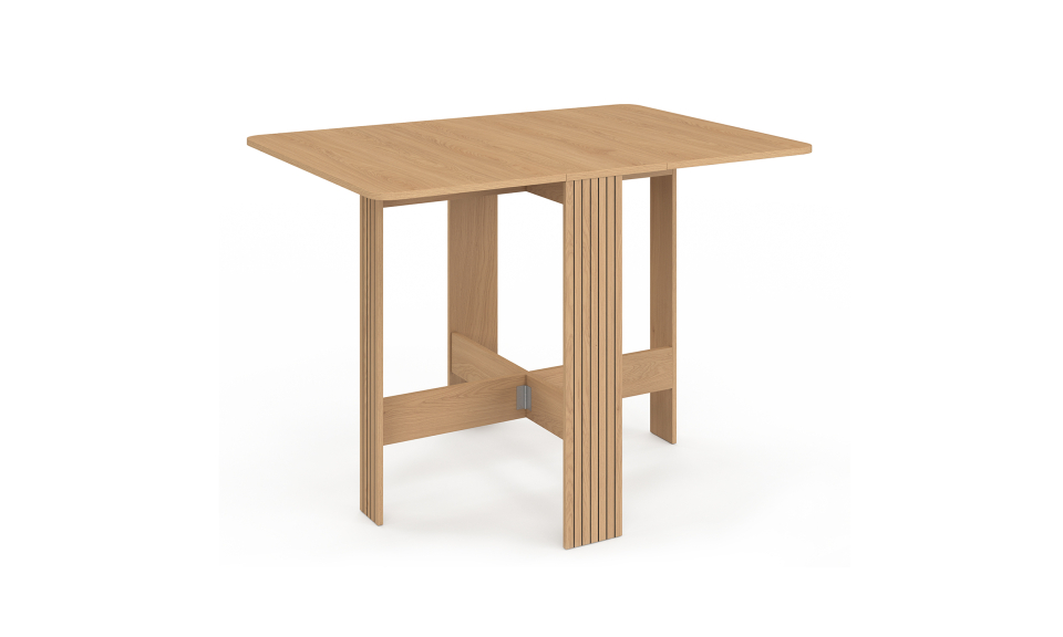 Table à manger dépliable Faustine bois et lattes 103cm Table à manger dépliable Faustine bois et lattes 103cm