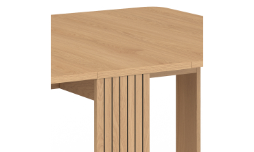 Table à manger dépliable Faustine bois et lattes 103cm