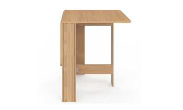Table à manger dépliable Faustine bois et lattes 103cm