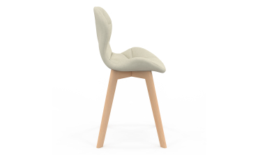 Chaises Gatsby en tissu beige et pieds bois - lot de 6