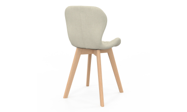 Chaises Gatsby en tissu beige et pieds bois - lot de 6