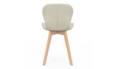 Chaises Gatsby en tissu beige et pieds bois - lot de 6