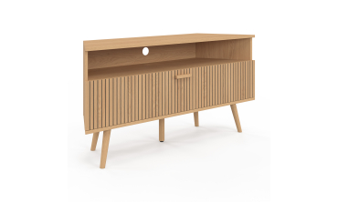 Meuble TV d'angle Faustine effet lattes L110cm