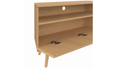 Meuble TV d'angle Faustine effet lattes L110cm