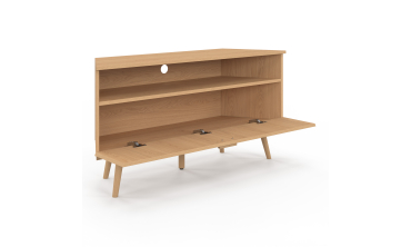 Meuble TV d'angle Faustine effet lattes L110cm