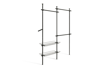Penderie télescopique avec rangements intégrés H278cm