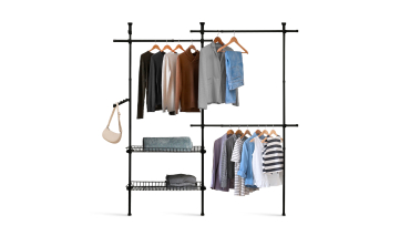 Penderie télescopique avec rangements intégrés H278cm