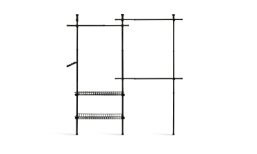 Penderie télescopique avec rangements intégrés H278cm