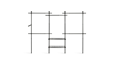 Penderie télescopique double avec rangements intégrés H278cm