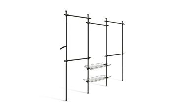 Penderie télescopique double avec rangements intégrés H278cm