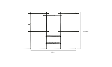 Penderie télescopique double avec rangements intégrés H278cm