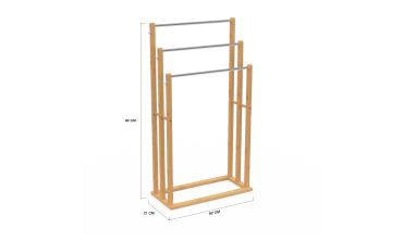 Porte-serviettes Maya 3 niveaux en bambou