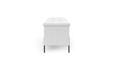 Banc coffre Loan en bouclette blanche et pieds noirs 100cm