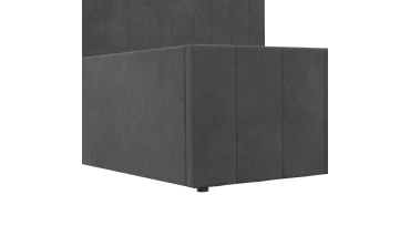 Lit coffre Valentina en velours gris avec sommier et tête de lit 160x200cm