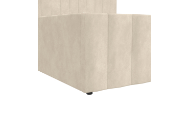 Lit coffre Valentina en velours beige avec sommier et tête de lit 160x200cm