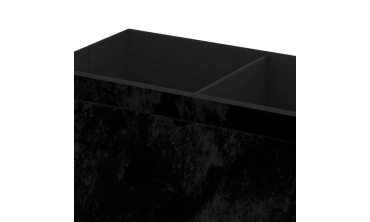 Banc coffre avec pieds dorés Loan en velours noir 76cm