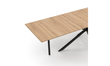 Table à manger extensible Spider plateau fin bois et noir 200-300cm