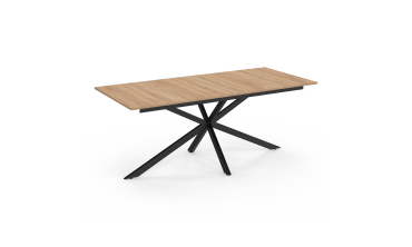 Table à manger extensible Spider plateau fin bois et noir 200-300cm
