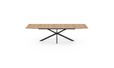 Table à manger extensible Spider plateau fin bois et noir 200-300cm