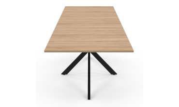 Table à manger extensible Spider plateau fin bois et noir 200-300cm