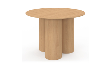 Table à manger ronde Olympia bois pieds pylône Ø110cm