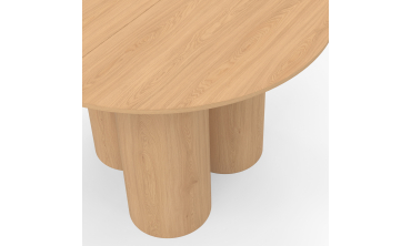 Table à manger ronde Olympia bois pieds pylône Ø110cm
