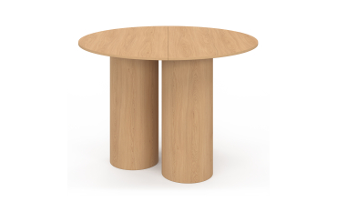 Table à manger ronde Olympia bois pieds pylône Ø110cm