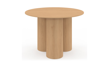 Table à manger ronde Olympia bois pieds pylône Ø110cm