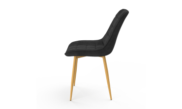 Chaises Melinda en velours gris foncé et pieds dorés - lot de 4