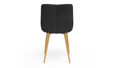 Chaises Melinda en velours gris foncé et pieds dorés - lot de 4