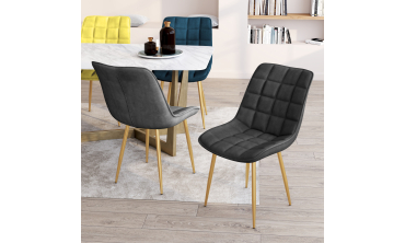 Chaises Melinda en velours mix de couleurs (bleu
