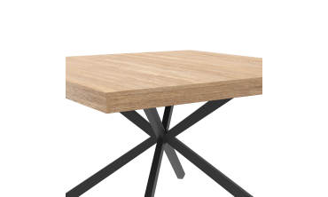 Table à manger carrée Soline bois et noir 120cm