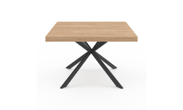 Table à manger carrée Soline bois et noir 120cm