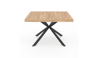 Table à manger carrée Soline bois et noir 120cm
